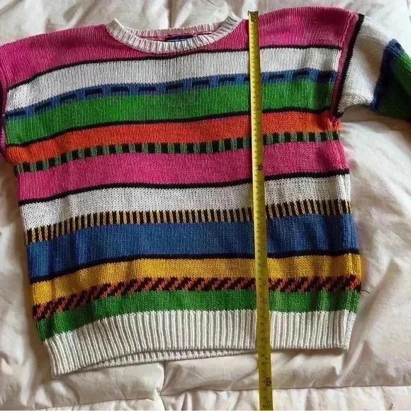 Vtg 90s Best American Clothing Co Multicolored Sweater - Medium - Picture 7 of 8